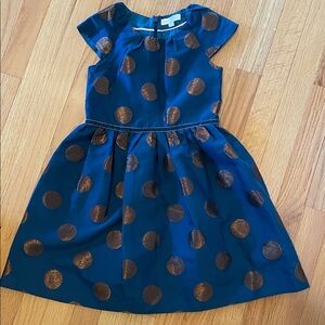 Mini Boden Teal Dress with Polka dots